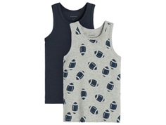 Name It undershirt grey melange rugby (2-pack)